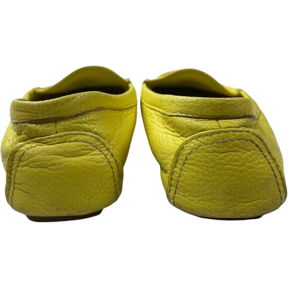 Tory Burch Lowell 2 Driver Shoes Yellow Women's Size 6 Leather Loafers Flats - Picture 3 of 7